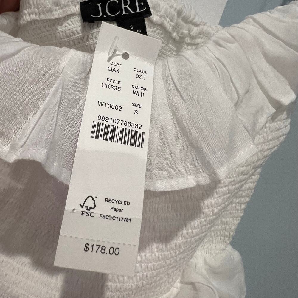 J. Crew Women's Lined Ravenna Dress Sleeveless in Ramie White Size Small NWT - Picture 11 of 12